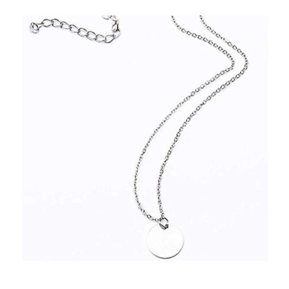 4 for $20 Single Round Coin Necklace (Silver) - Picture 2 of 6